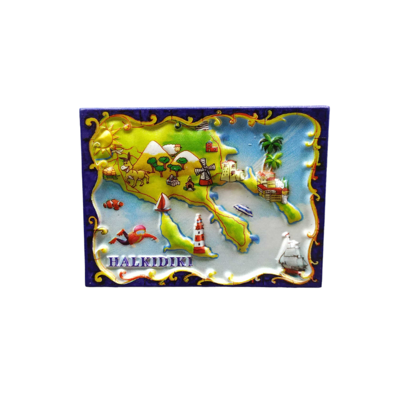 Tουριστικό μαγνητάκι Souvenir – Σετ 12pcs - Resin Magnet - Chalkidiki - 678299