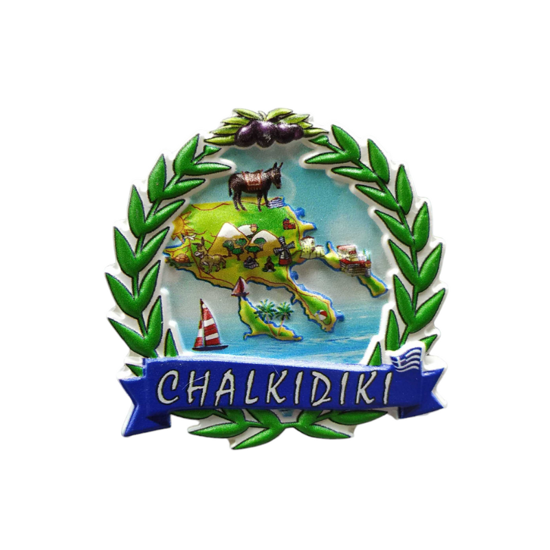 Tουριστικό μαγνητάκι Souvenir – Σετ 12pcs - Resin Magnet - Chalkidiki - 678298