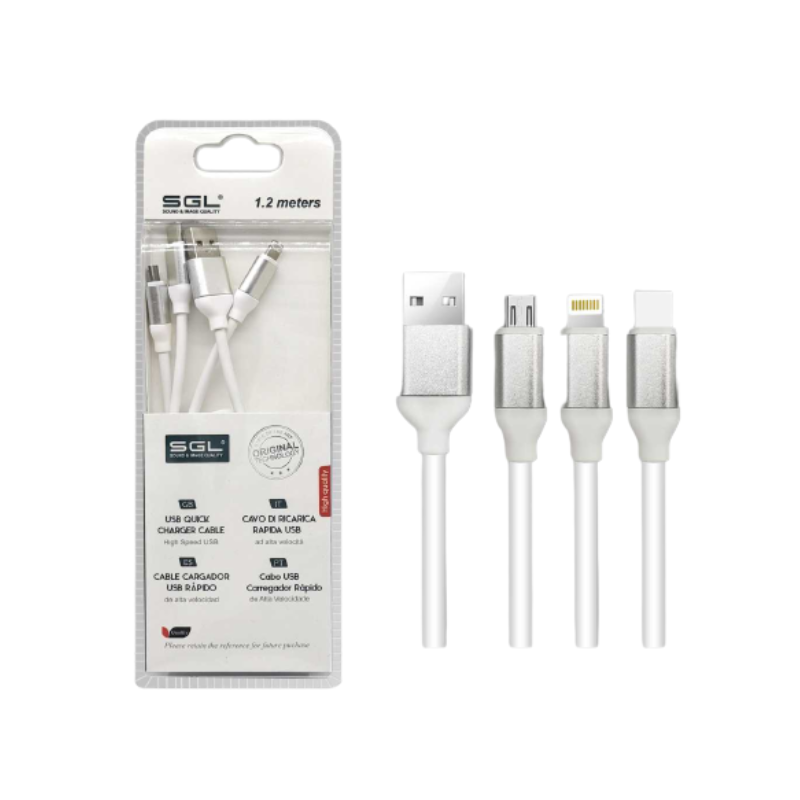 Καλώδιο φόρτισης & data 3in1 - Fast Charge - 1.2m - 694700