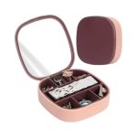 Θήκη οργάνωσης κοσμημάτων mini με καθρέπτη - LD988 - 292214 - Pink